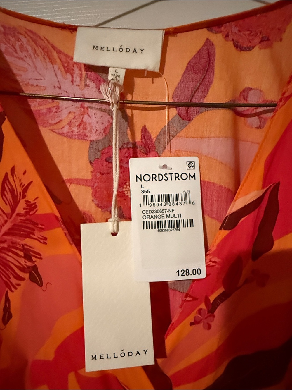 MELLODAY Pink and Orange Floral Midi Dress - Picture 2 of 9